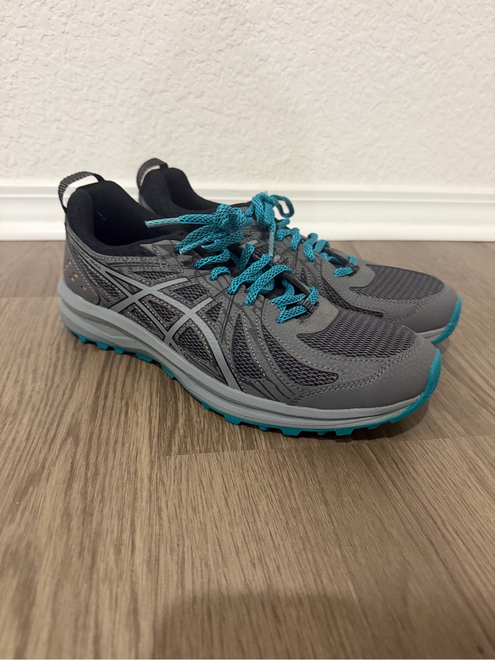 Asics Grey & Teal Trail Running Shoes